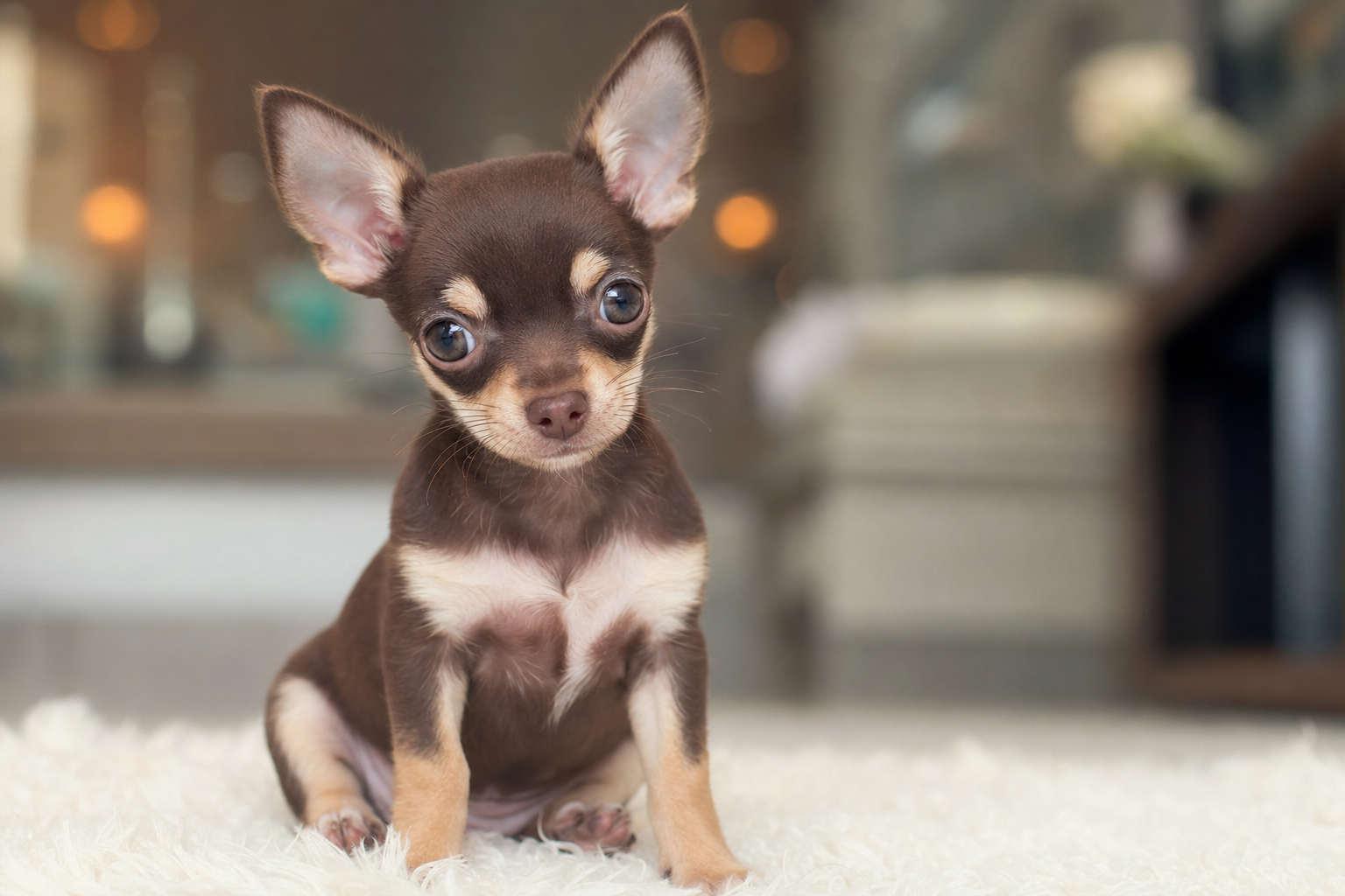 Chihuahua puppy at a well-puppy vet visit