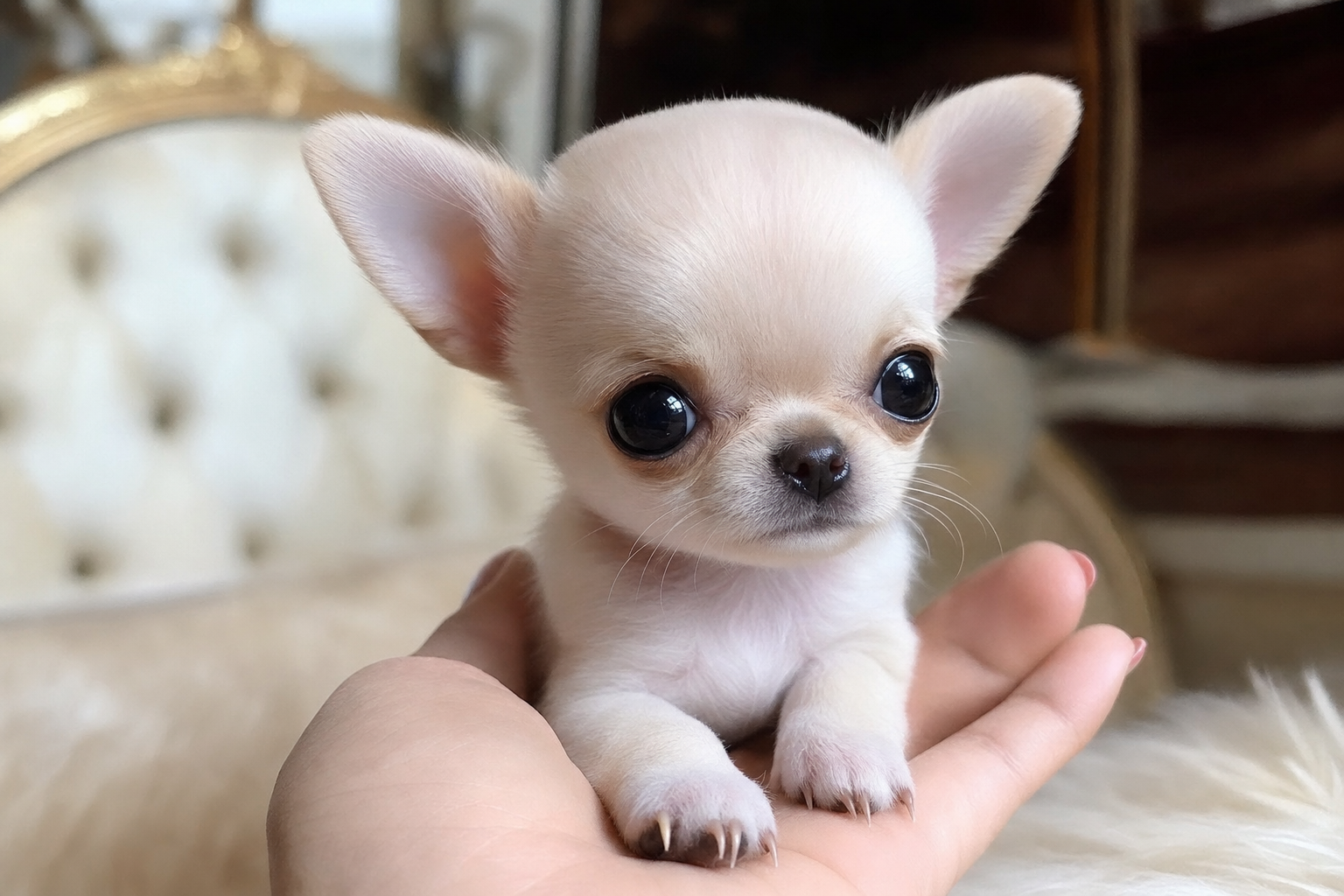 A beautiful long hair Chihuahua puppy from a reputable breeder, showcasing red flags to avoid when buying a Chihuahua puppy online.