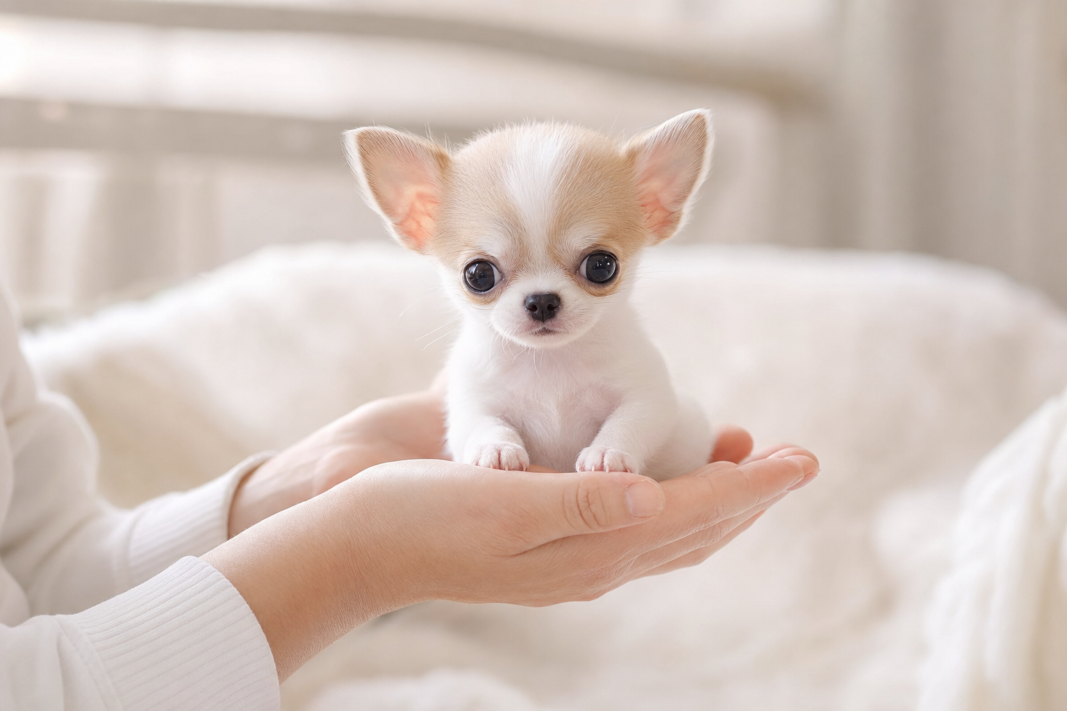Two beautiful Apple Head Chihuahua puppies sit together, a common dilemma for families looking for Chihuahua puppies in Los Angeles.