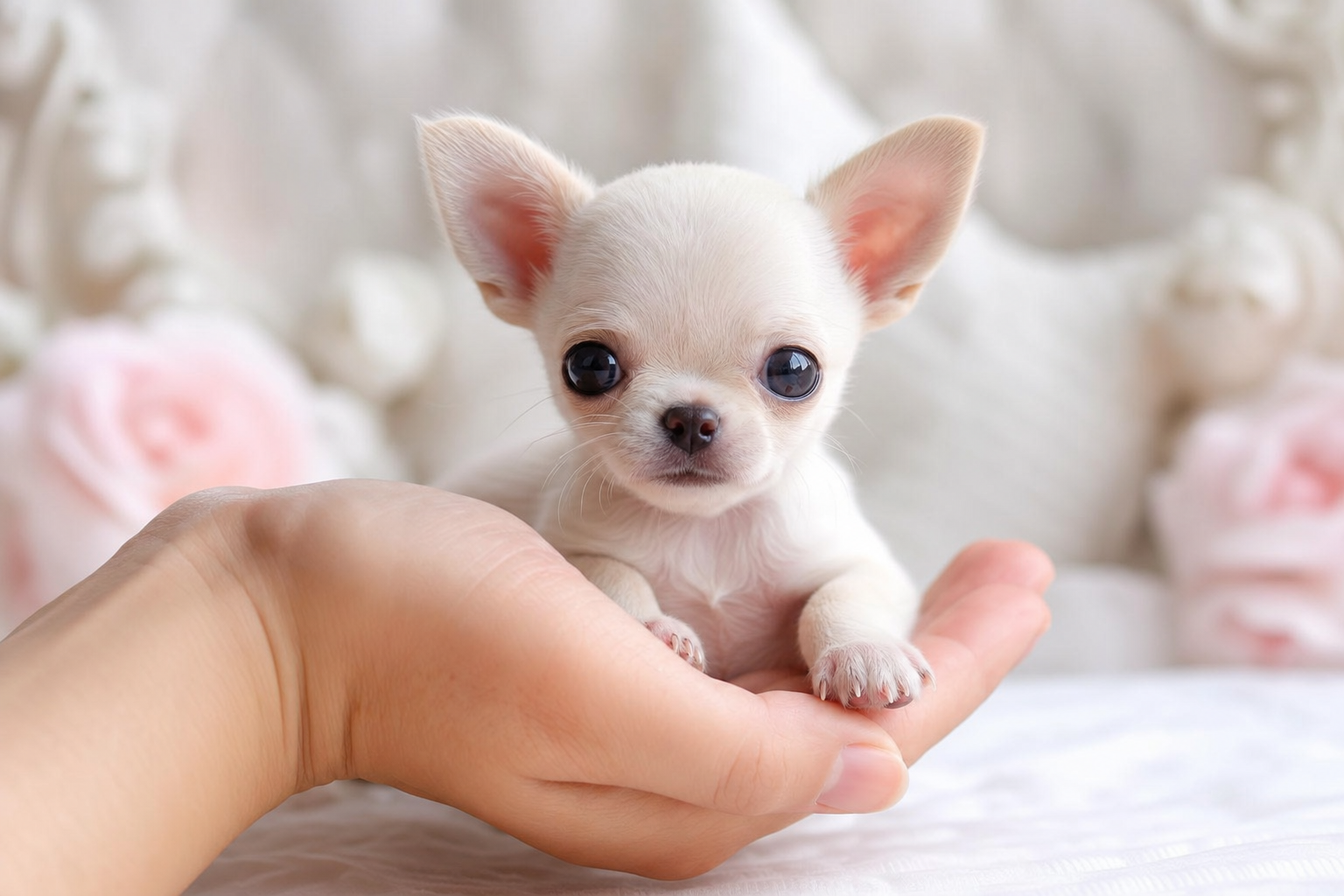 A happy long hair Chihuahua puppy peeking out of its crate, illustrating the positive results of proper crate training a Chihuahua puppy.