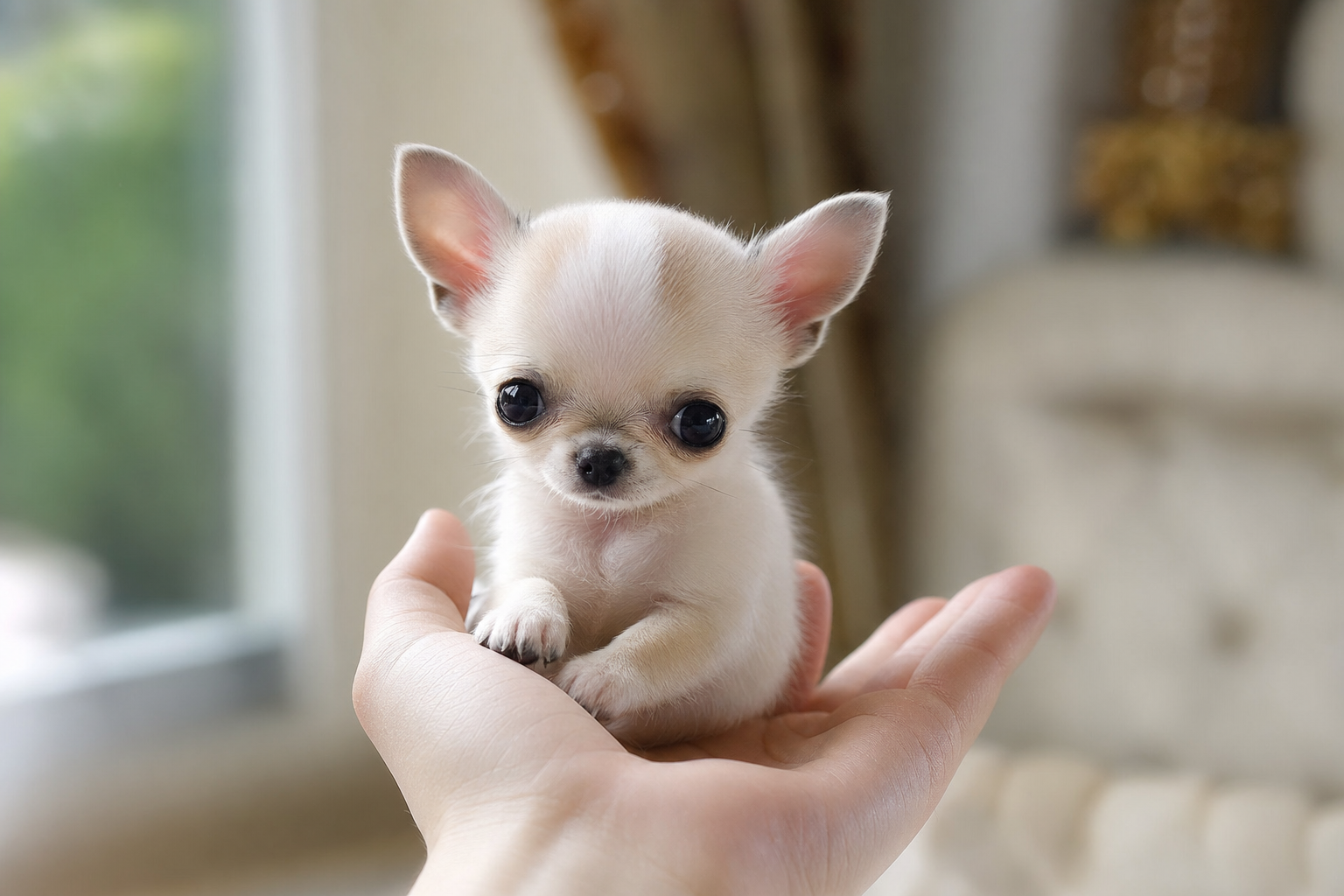 A happy long-hair Chihuahua puppy resting in its open crate, illustrating successful crate training for San Diego owners.