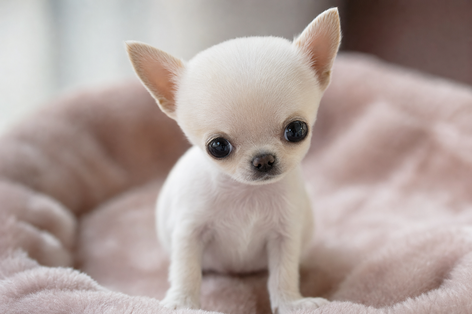 A photorealistic Teacup Chihuahua puppy, hand-raised in our California home — illustration for "How Much is a Teacup Chihuahu